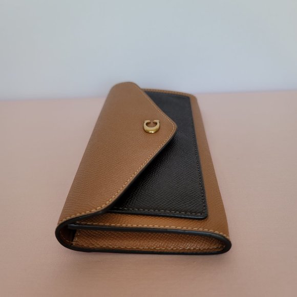 COACH Wyn Colorblock Leather Large Wallet- Light Camel Multi - Picture 11 of 16